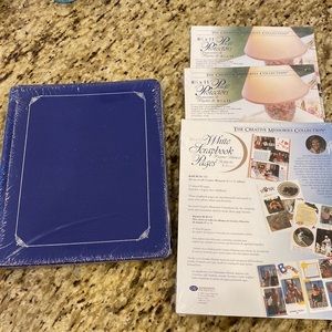 Creative Memories Blue 81/2 x 11 scrapbook, extra pages and page protectors